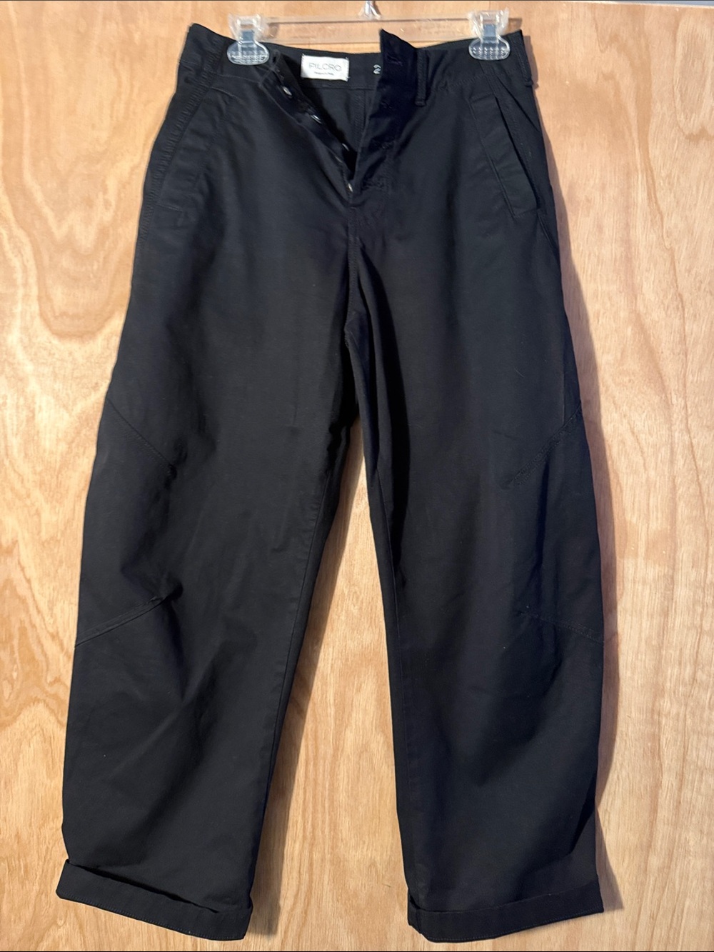 Pilcro black barrel leg butterfly pants